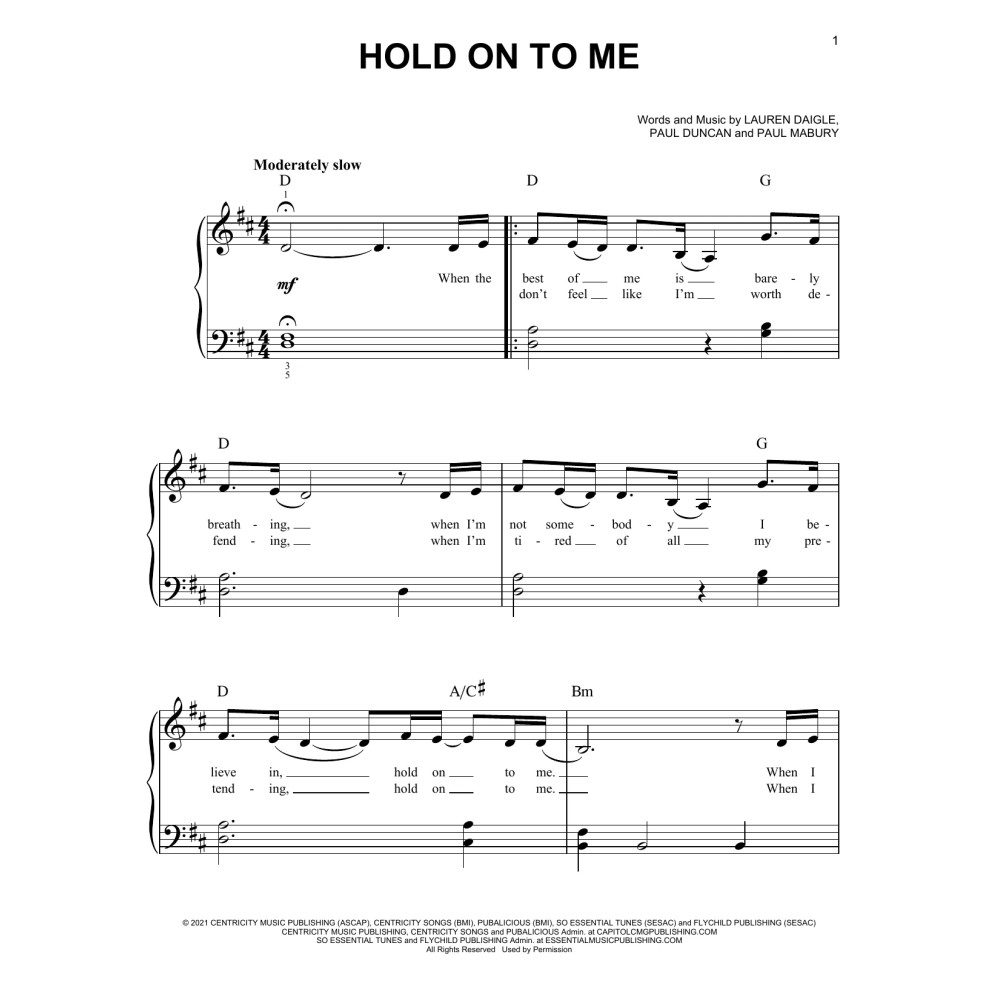 Hold On To Me