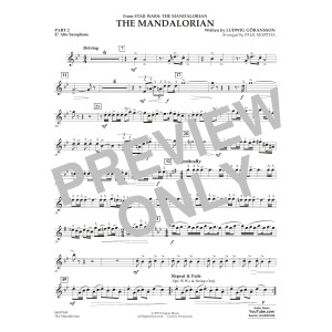 The Mandalorian (from Star Wars: The Mandalorian) (arr Paul Murtha) - Pt.2 - Eb Alto Saxophone