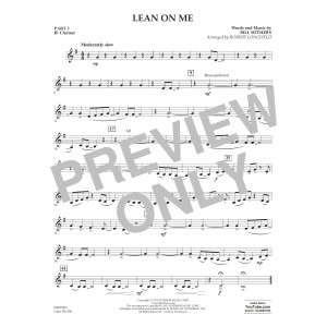 Lean on Me (arr. Robert Longfield) - Pt.3 - Bb Clarinet