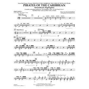 Pirates of the Caribbean (Soundtrack Highlights) (arr. Ted Ricketts) - Percussion 1