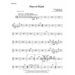 Days of Elijah (arr. Richard Kingsmore) - Drum Set