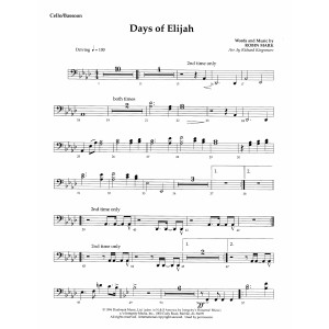 Days of Elijah (arr. Richard Kingsmore) - Clarinet 3 (Sub. Viola)