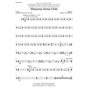 Welcome Home Child - Percussion