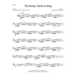 The Song I Came To Sing - Cello