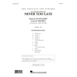Never Too Late (from The Lion King 2019) (arr. Larry Moore) - Conductor Score (Full Score)