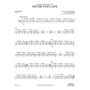 Never Too Late (from The Lion King 2019) (arr. Larry Moore) - Percussion