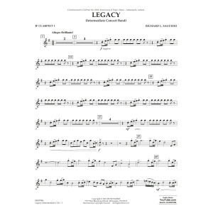 Legacy (Intermediate Version) - Bb Clarinet 1