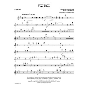 I'm Alive (from Next To Normal) (arr. Mark Brymer) - Bb Tenor Saxophone