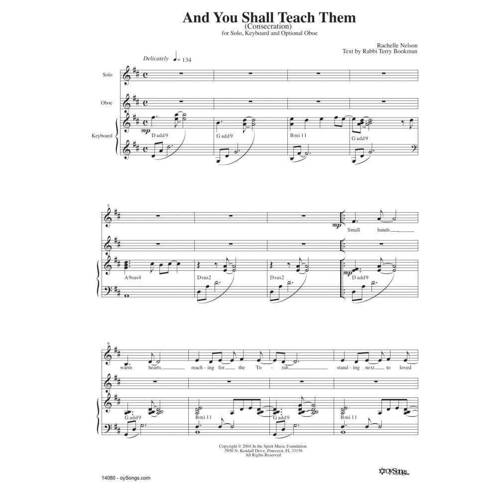And You Shall Teach Them (opt. Oboe)