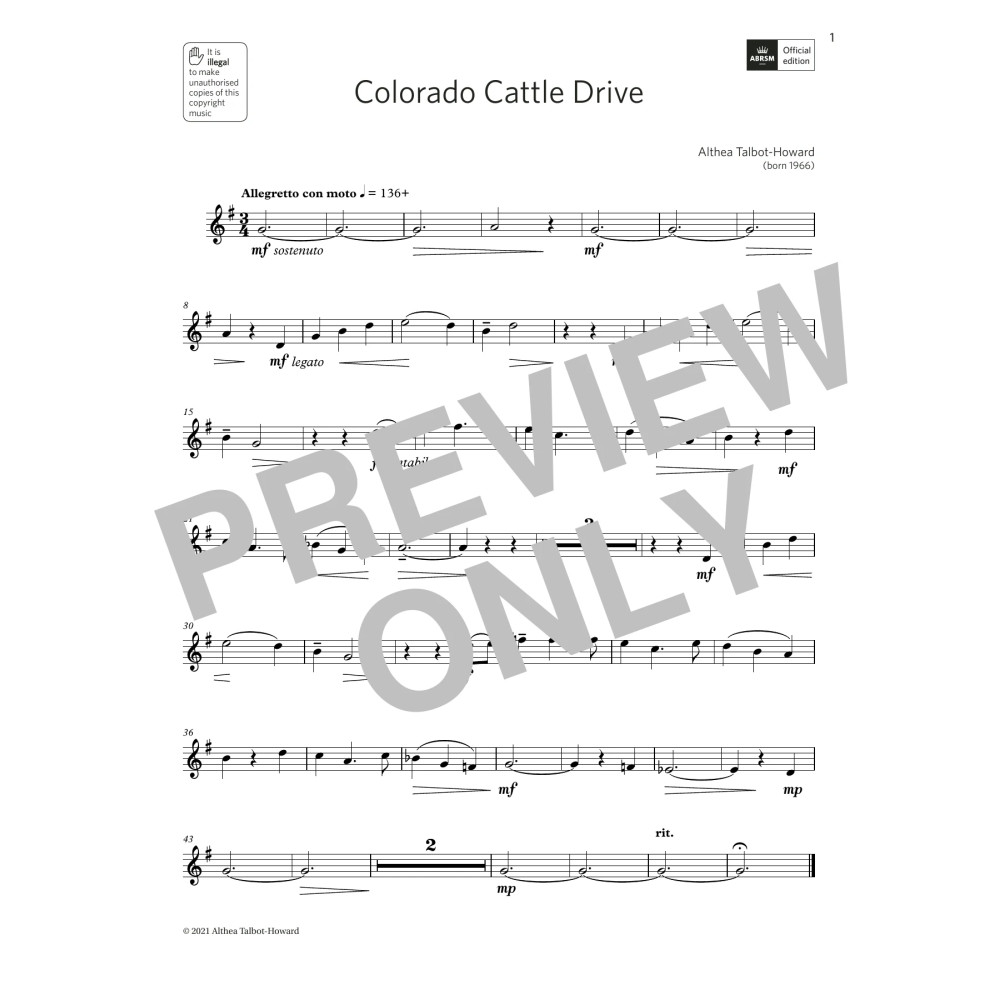 Colorado Cattle Drive (Grade 2 List B8 from the ABRSM Oboe syllabus from 2022)