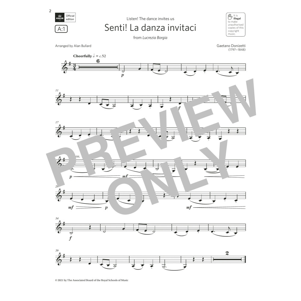 Senti! La danza invitaci (Grade 1 List A1 from the ABRSM Clarinet syllabus from 2022)