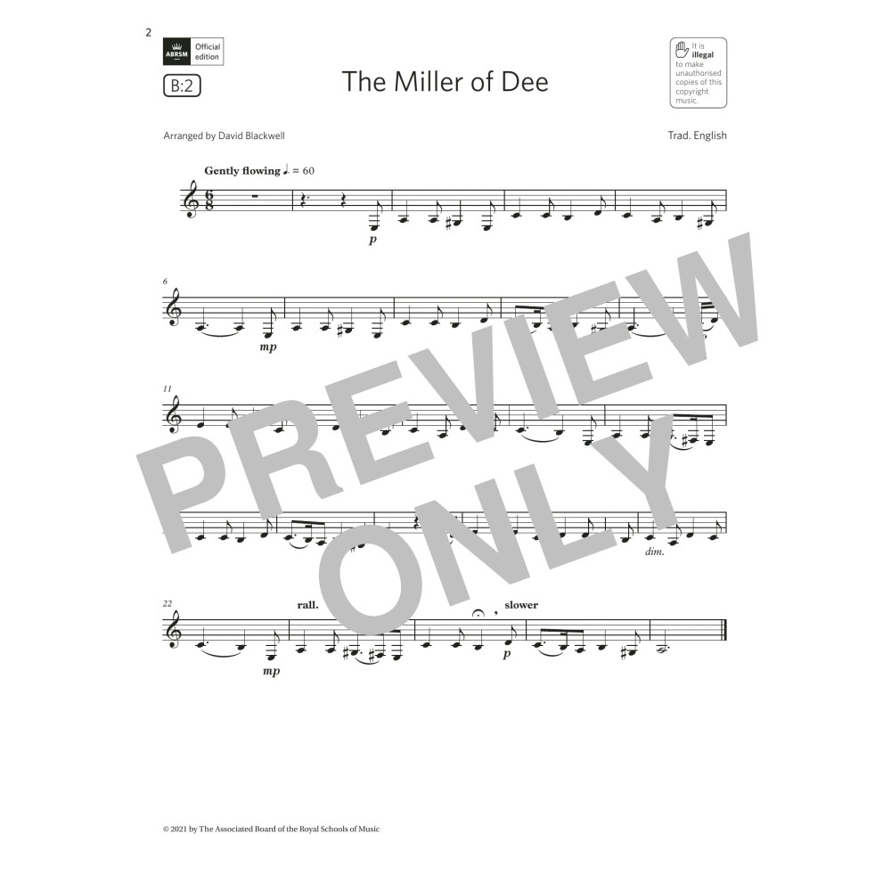 The Miller of Dee (Grade 2 List B2 from the ABRSM Clarinet syllabus from 2022)