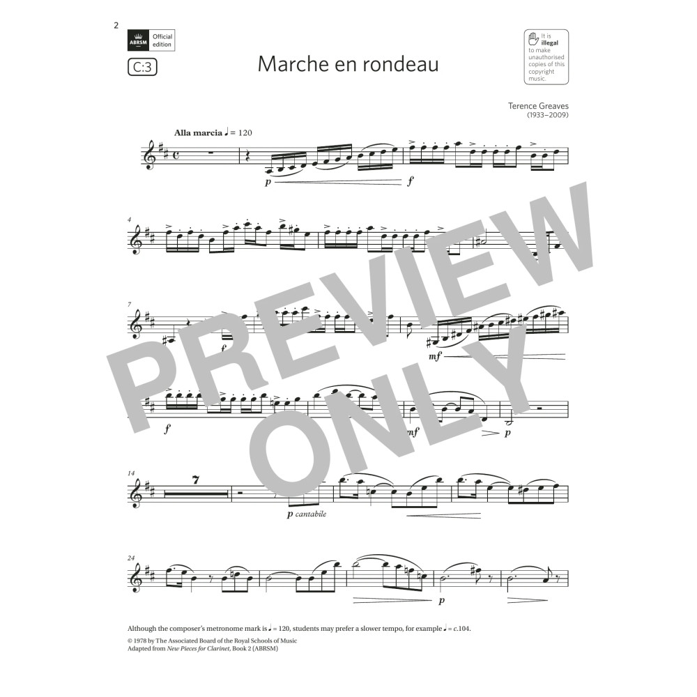 Marche en rondeau (Grade 6 List C3 from the ABRSM Clarinet syllabus from 2022)