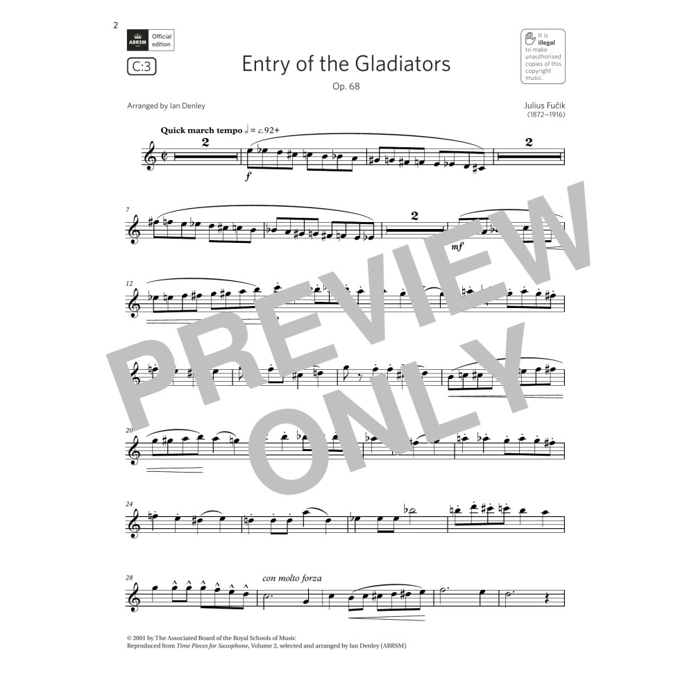 Entry of the Gladiators, Op. 68 (Grade 4 List C3 from the ABRSM Saxophone syllabus from 2022)