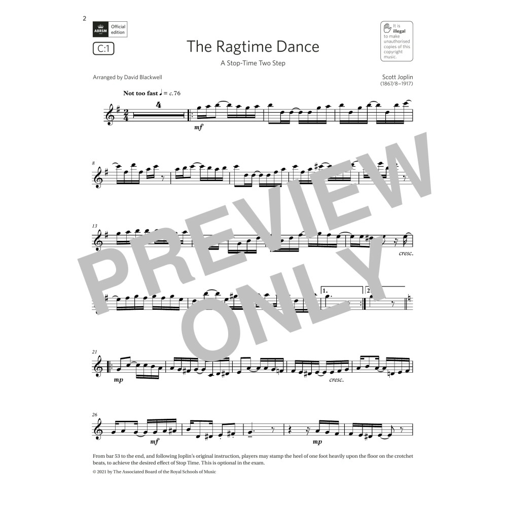 The Ragtime Dance (A Stop-Time Two Step) (Grade 5 C1 from the ABRSM Saxophone syllabus from 2022)
