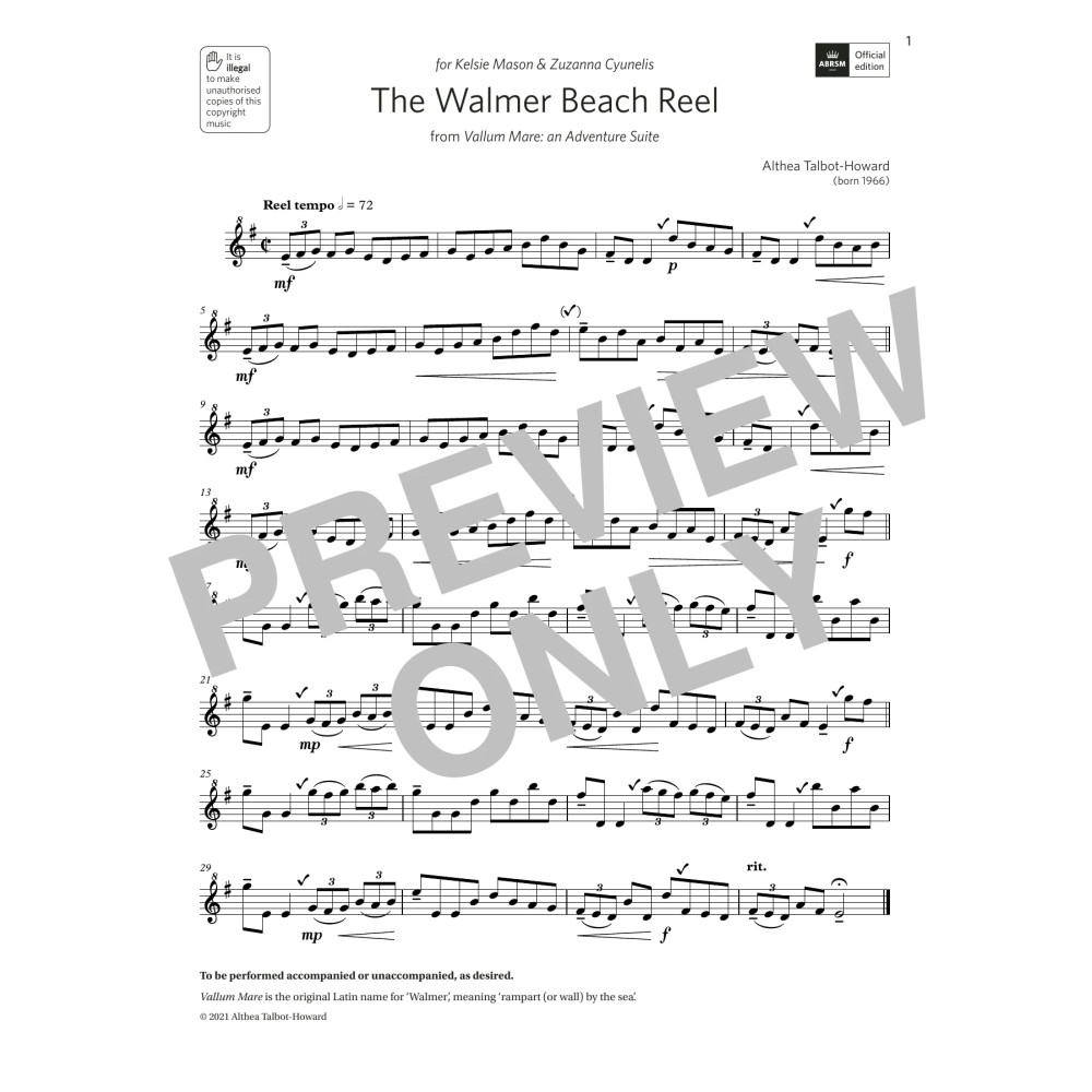 The Walmer Beach Reel (Grade 4 List C9 from the ABRSM Descant Recorder syllabus from 2022)