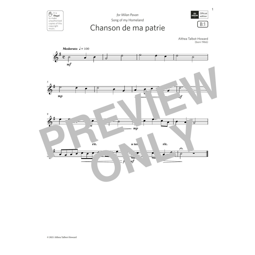 Chanson de ma patrie (Grade 1 List B1 from the ABRSM Saxophone syllabus from 2022)