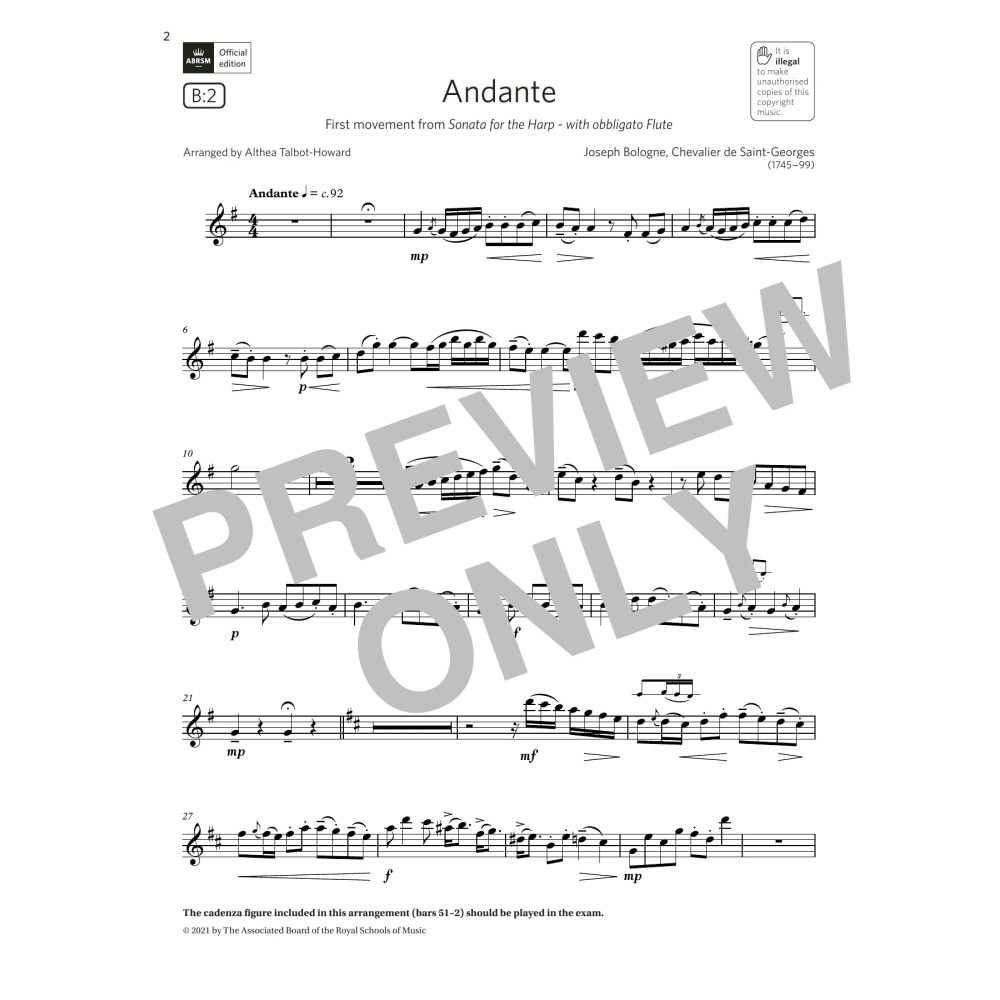 Andante (from Sonata for the Harp) (Grade 5 List B2 from the ABRSM Saxophone syllabus from 2022)