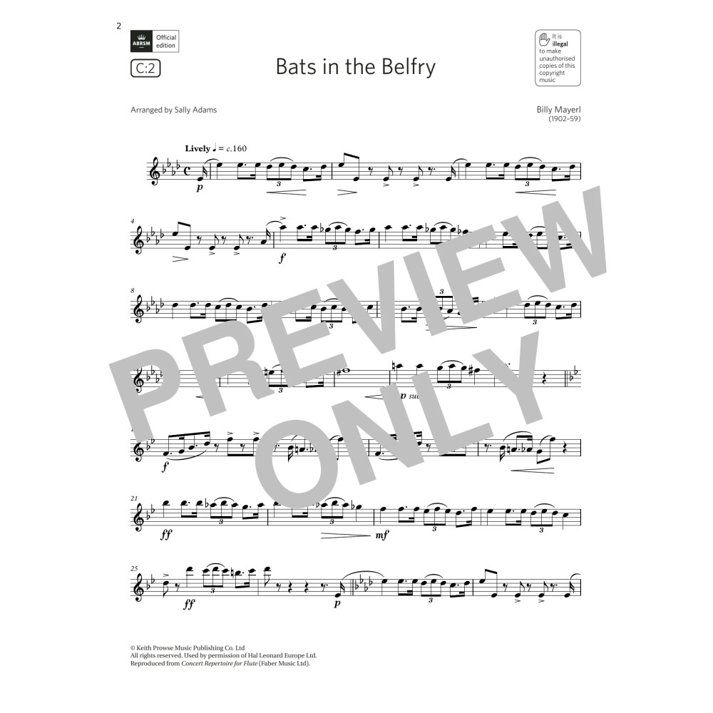 Bats in the Belfry (Grade 6 List C1 from the ABRSM Flute syllabus from 2022)
