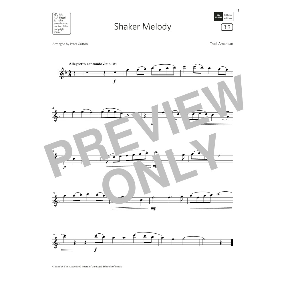 Shaker Melody (Grade 2 List B3 from the ABRSM Flute syllabus from 2022)