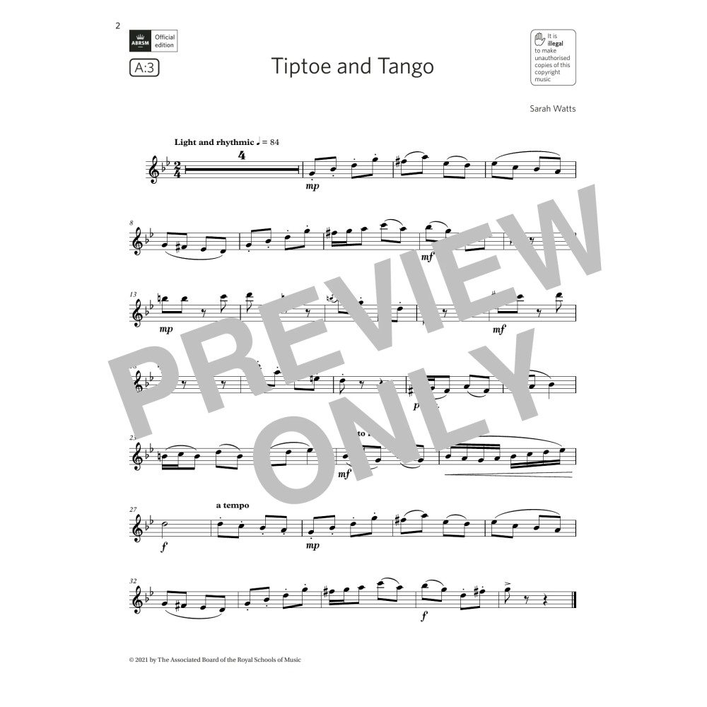 Tiptoe and Tango (Grade 3 List A3 from the ABRSM Flute syllabus from 2022)