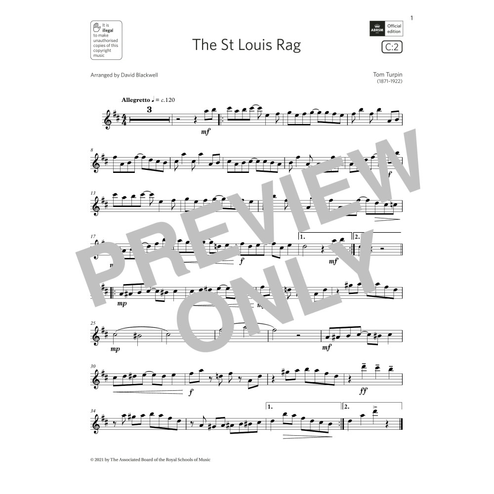 The St Louis Rag (Grade 3 List C2 from the ABRSM Flute syllabus from 2022)