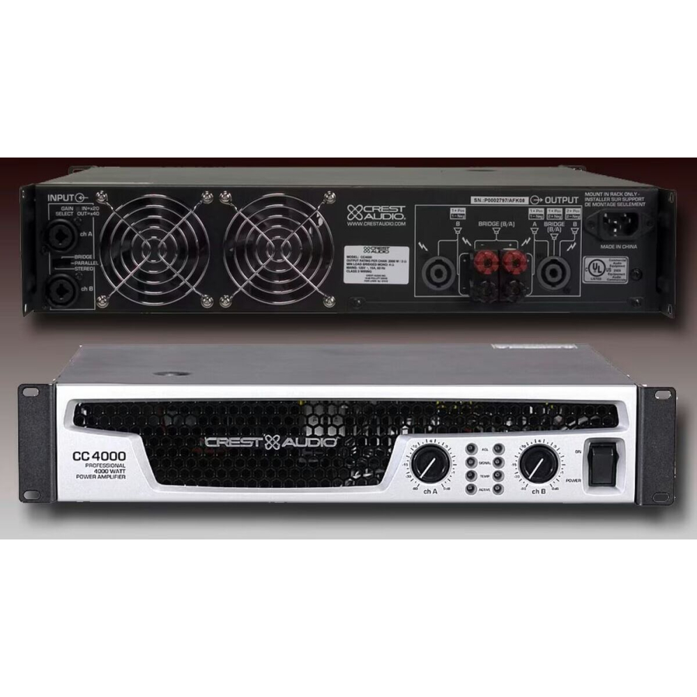 Crest Audio CC4000 - Amplificador 2x 1300w 4 + rack