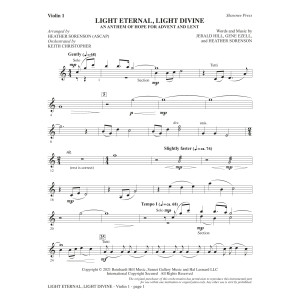 Light Eternal, Light Divine (An Anthem Of Hope For Advent And Lent) - Violin 1