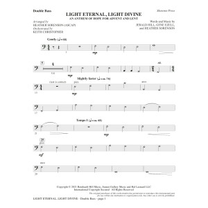 Light Eternal, Light Divine (An Anthem Of Hope For Advent And Lent) - Double Bass