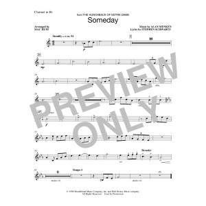 Someday (from The Hunchback Of Notre Dame) (arr. Mac Huff) - Bb Clarinet