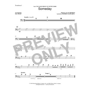 Someday (from The Hunchback Of Notre Dame) (arr. Mac Huff) - Trombone 1