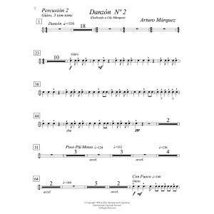 Danzón No. 2 for 2 Pianos (Optional Percussion) - Percussion Parts - Percussion 2