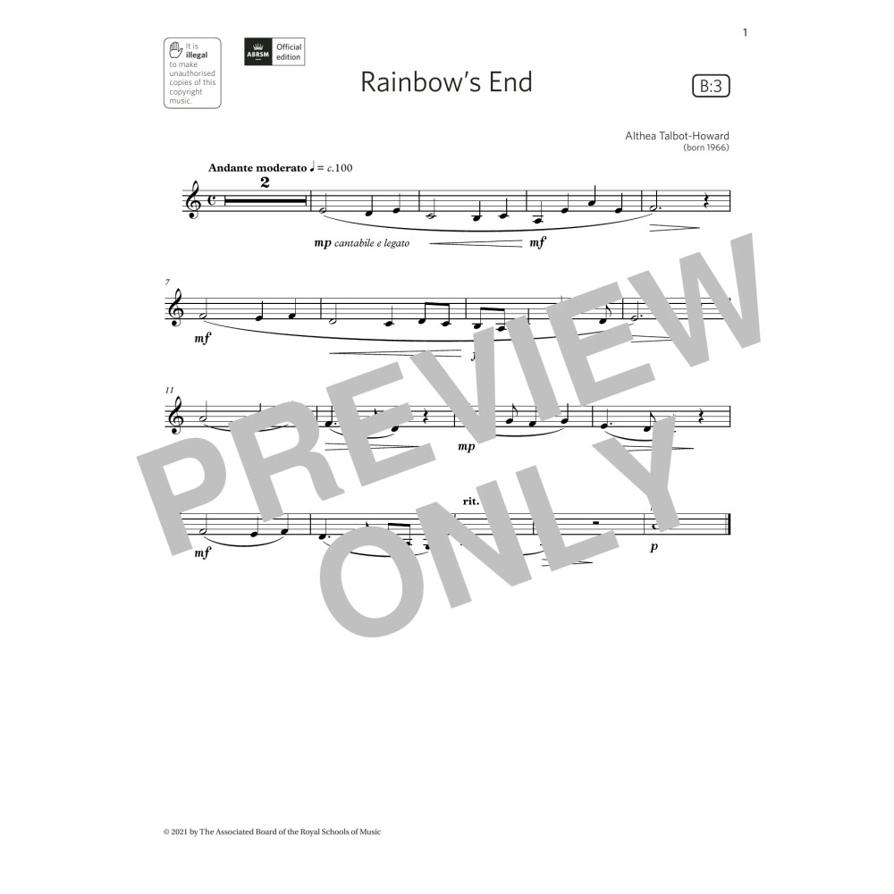 Rainbow's End (Grade 1 List B3 from the ABRSM Clarinet syllabus from 2022)