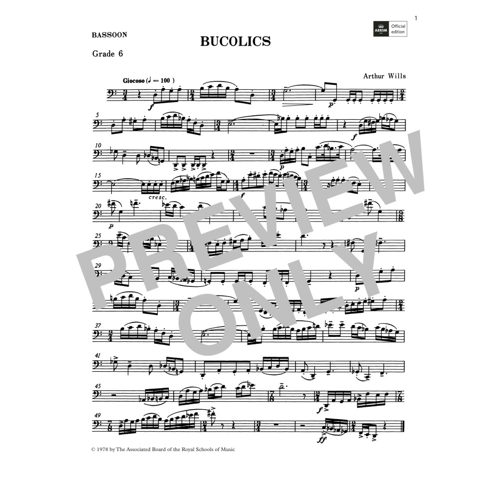 Bucolics (Grade 6 List C10 from the ABRSM Bassoon syllabus from 2022)