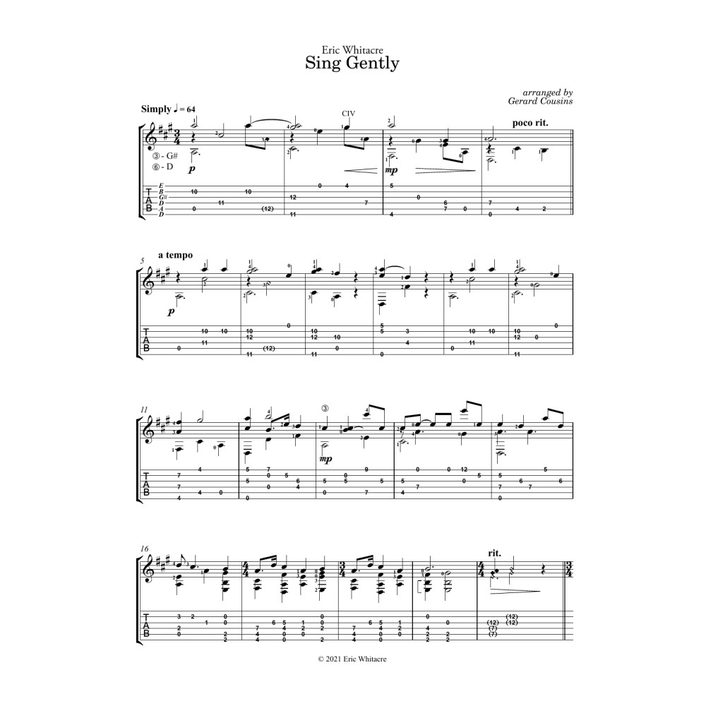 Sing Gently (arr. Gerard Cousins)