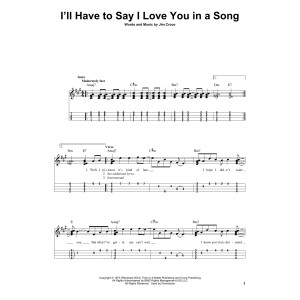 I'll Have To Say I Love You In A Song