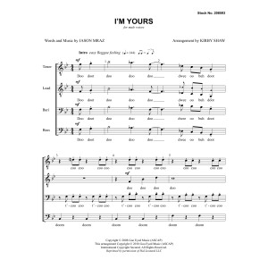 I'm Yours (arr. Kirby Shaw)