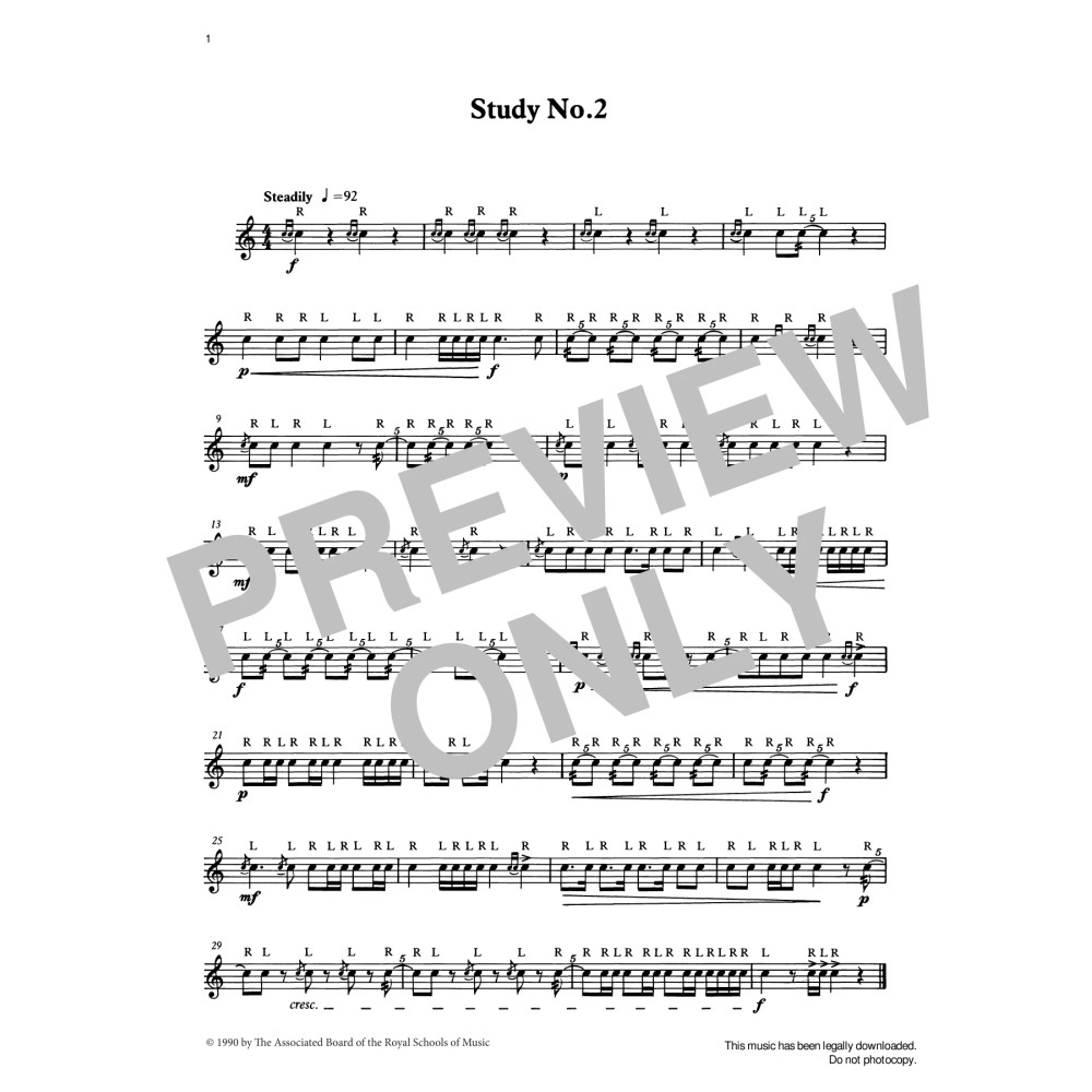 Study No.2 from Graded Music for Snare Drum, Book I