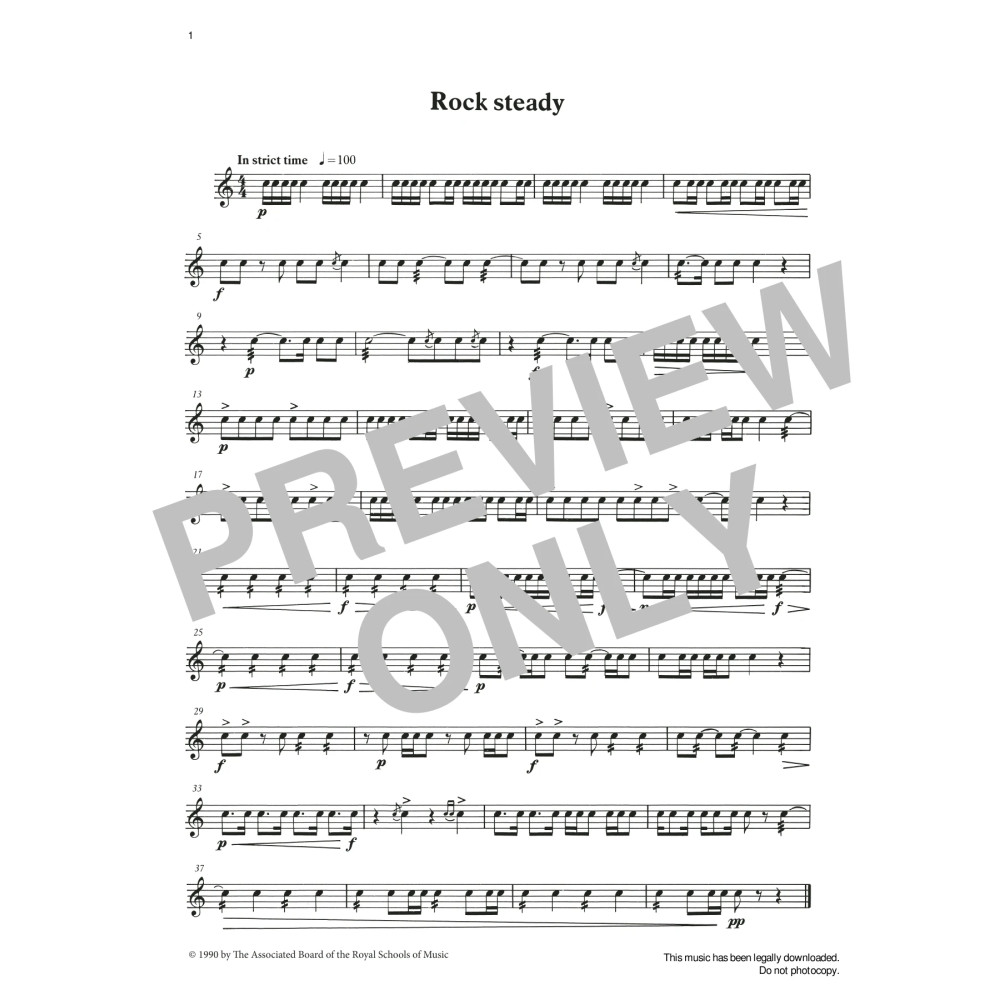 Rock Steady from Graded Music for Snare Drum, Book II