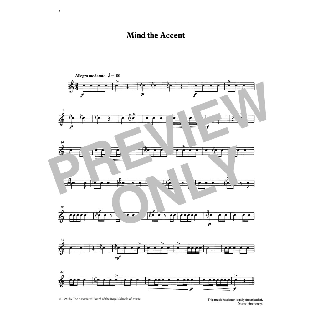 Mind the Accent from Graded Music for Snare Drum, Book I