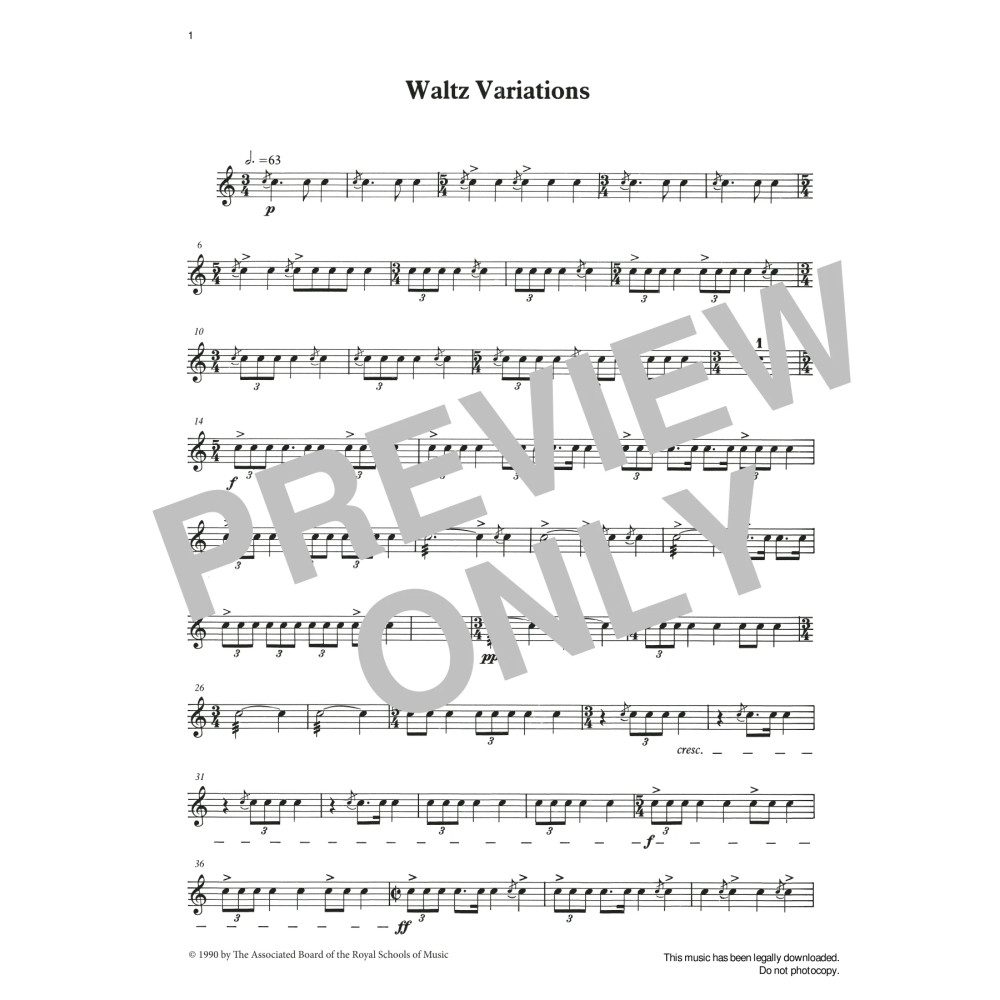 Waltz Variations from Graded Music for Snare Drum, Book III