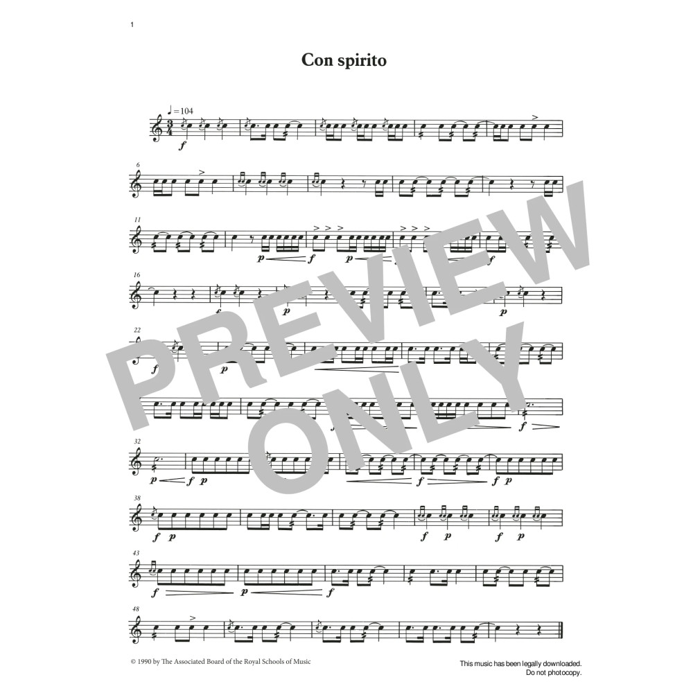 Con spirito from Graded Music for Snare Drum, Book II