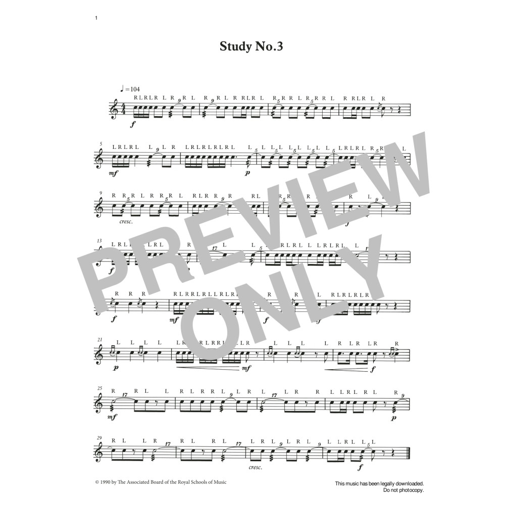 Study No.3 from Graded Music for Snare Drum, Book II