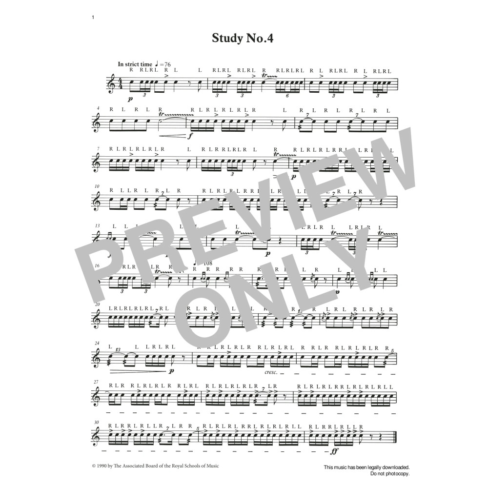 Study No.4 from Graded Music for Snare Drum, Book II
