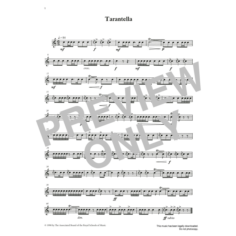 Tarantella from Graded Music for Snare Drum, Book III