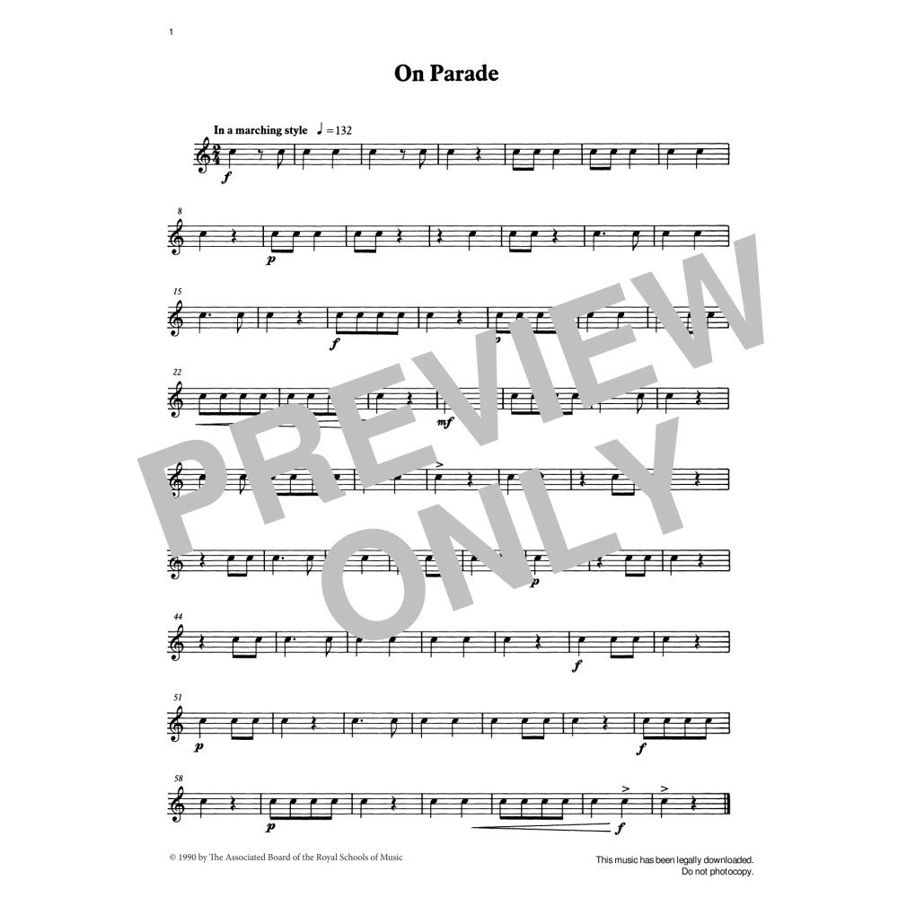 On Parade from Graded Music for Snare Drum, Book I