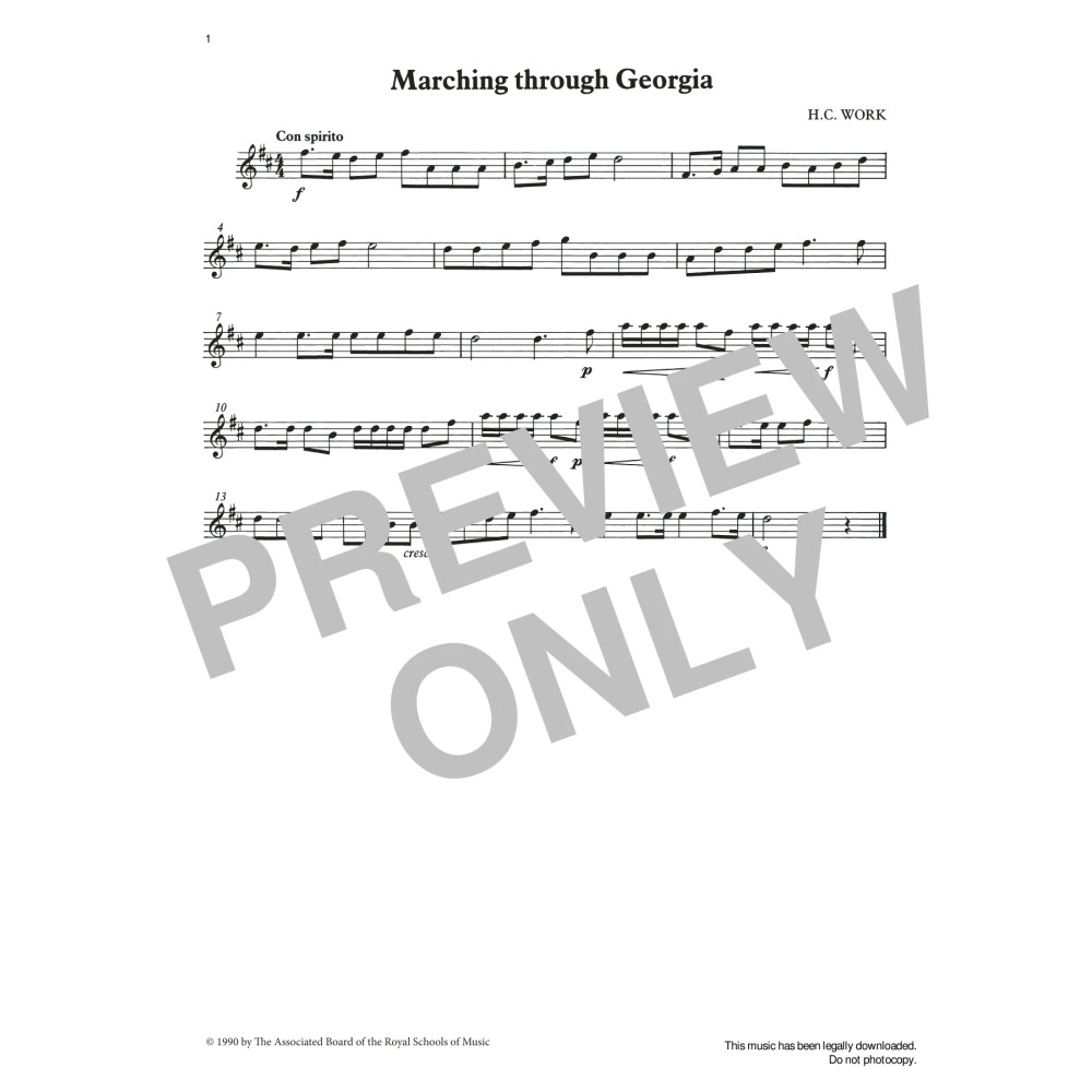 Marching through Georgia from Graded Music for Tuned Percussion, Book I