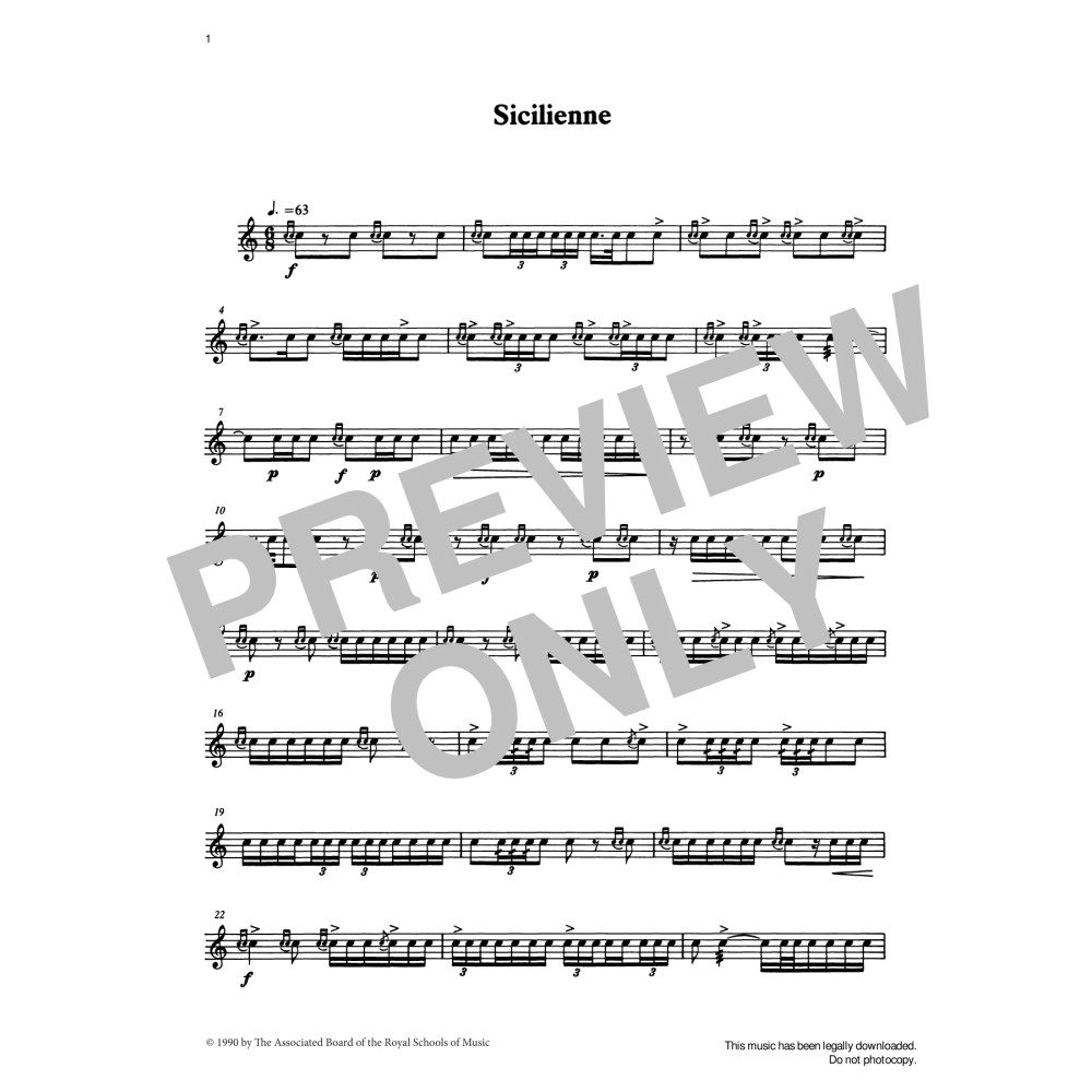 Sicilienne from Graded Music for Snare Drum, Book IV