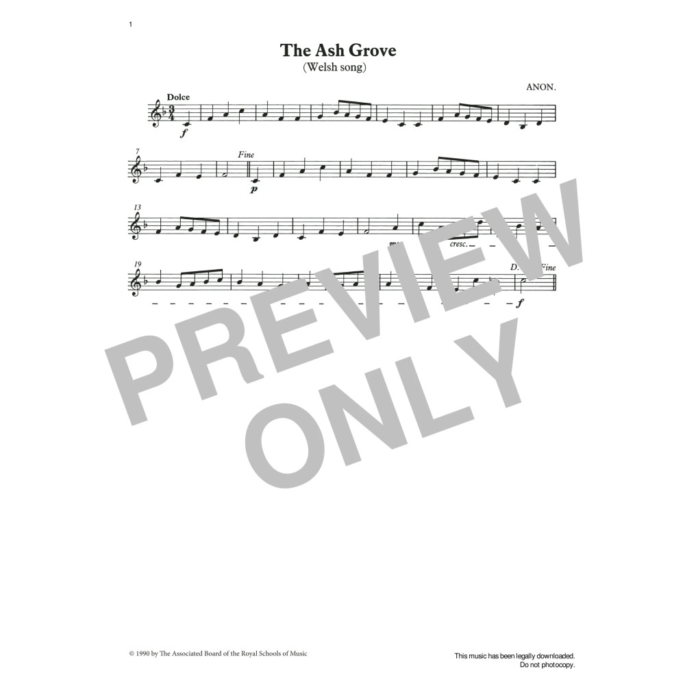 The Ash Grove from Graded Music for Tuned Percussion, Book I