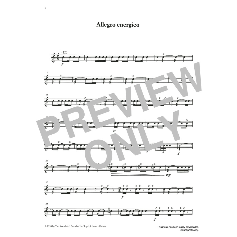 Allegro energico from Graded Music for Snare Drum, Book III
